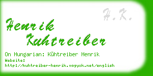 henrik kuhtreiber business card